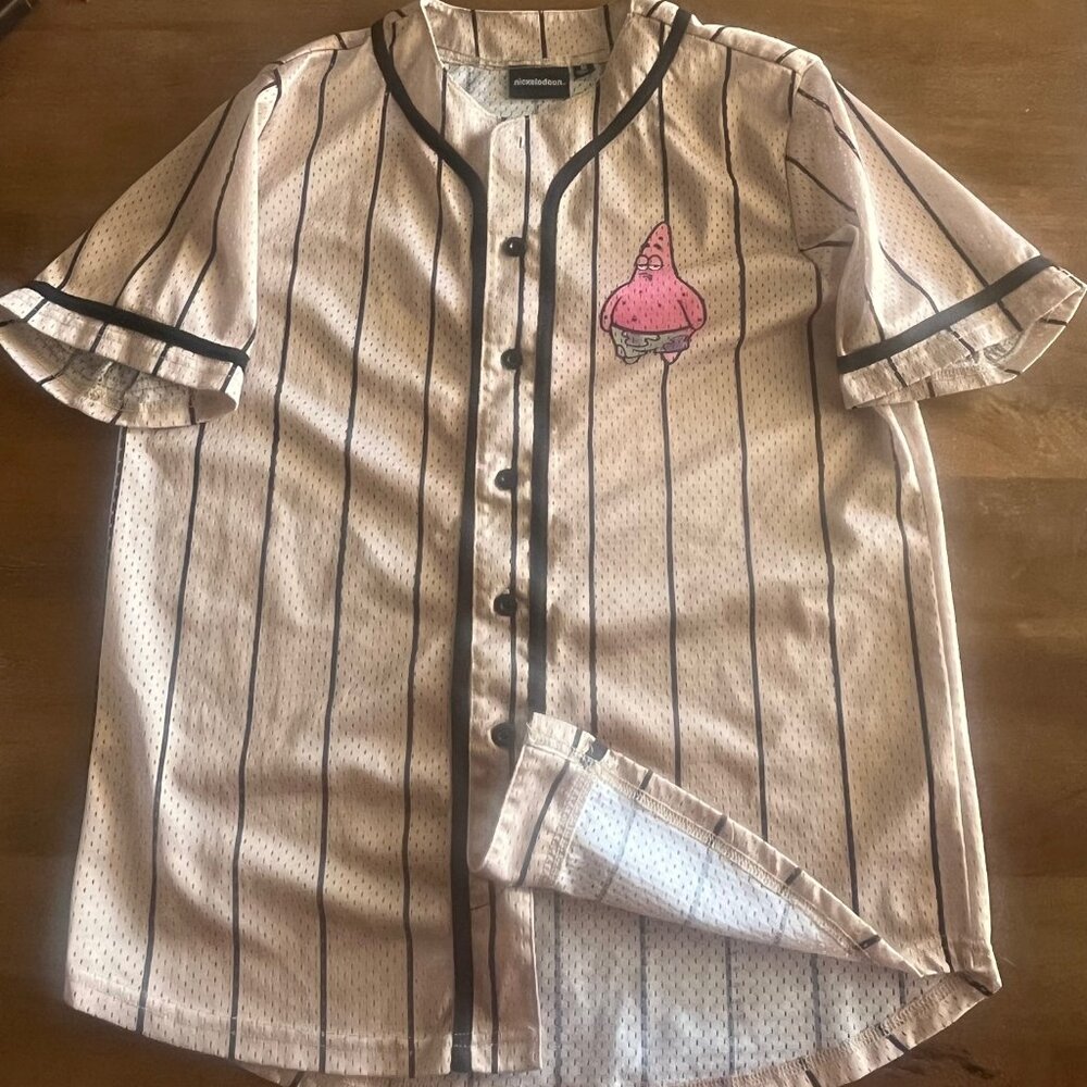 Nickelodeon Spongebob Patrick Star Baseball Jersey Adult Medium‎ button up